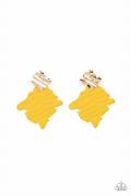 Load image into Gallery viewer, Crimped Couture - Yellow Post Earrings
