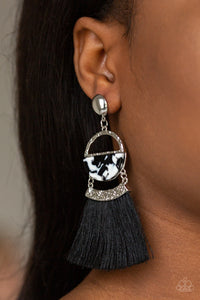 Tassel Trot - Black Earrings